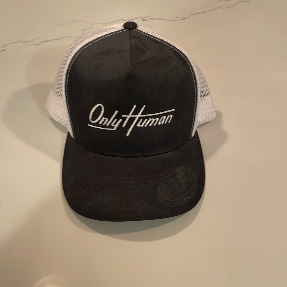 Only human hat one size blue and white